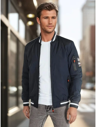 Pánská přechodná bunda bomber modrá FashionStreet TX5015