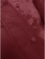 Červená dlouhá zimní bunda s kapucí (V726) Červená dlouhá zimní bunda s kapucí (V726)