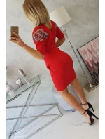 Šaty s křídly na ramenou červené Šaty s křídly na ramenou červené