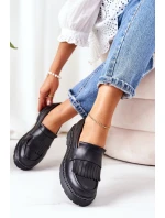 Kožené Polobotky Loafery Big Star II274100 Černé