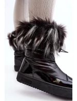 Dámské sněhule s kožešinou černé Big Star MM274379