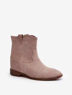 Zazoo 2326 Sametové Dámské Nazouváky na Ploché Podrážce Béžové