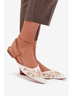 Dámské sandály s výšivkou na ploché Camel Grelia