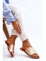 Dámské kožené žabky zlato Amite