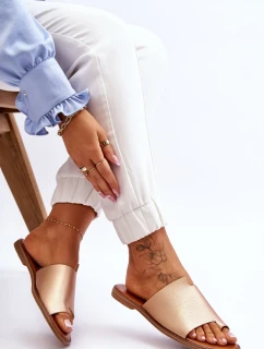 Dámské kožené žabky zlato Amite