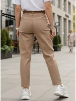 Dámské džíny s páskem mom fit béžové FashionStreet UY2880