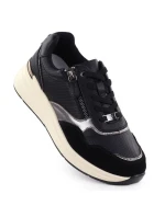 Dámské kožené polobotky Filippo DP7105/25 v černé metalické barvě