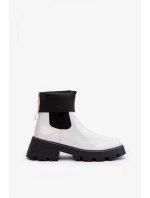 Dámské kotníkové boty Jodhpur DES925M Bílo-černá - Valinyang