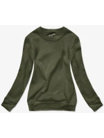 Dámská tepláková mikina v olivové barvě se stahovacími lemy (W01-29) Dámská tepláková mikina v olivové barvě se stahovacími lemy (W01-29)