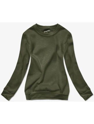 Dámská tepláková mikina v olivové barvě se stahovacími lemy (W01-29) Dámská tepláková mikina v olivové barvě se stahovacími lemy (W01-29)