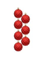 DEKORATIVNÍ PLASTOVÁ CETKA 6CM SADA 35 KS ČERVENÁ