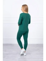 Sada s knoflíkovým výstřihem zelené barvy Sada s knoflíkovým výstřihem zelené barvy