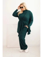 Dámský komplet Plus Size 3-dílný tmavě zelený