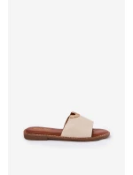 Dámské Pantofle Eko Kůže S Dekorativními Detaily Béžové Mevith