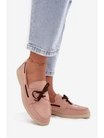 Dámské mokasíny s tkaničkou světle růžové Calivra