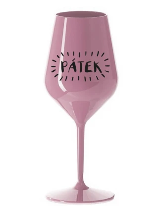 PÁTEK - světle růžová nerozbitná sklenice na víno 470 ml PÁTEK - světle růžová nerozbitná sklenice na víno 470 ml