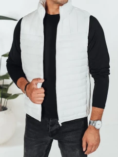 Pánská prošívaná bílá vesta FashionStreet TX5083