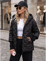 Dámská prošívaná bunda s kapucí, černá, FashionStreet TY5871 Dámská prošívaná bunda s kapucí, černá, FashionStreet TY5871