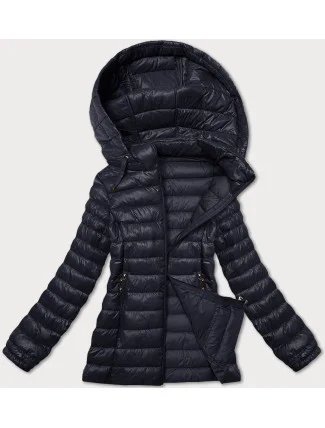 Dámská prošívaná bunda v grafitové barvě s kapucí J Style (16M9102-105)