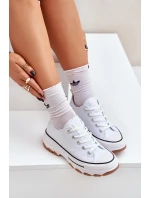 Nízké Dámské Tenisky Na Platformě Bílé Aradwin