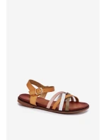 Dámské sandály s proplétajícími se pásky SK090H žluté Sergio Leone Dámské sandály s proplétajícími se pásky SK090H žluté Sergio Leone