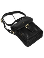 Pánské kabelky [DH] Kožená taška PTN TB 012 COM BLACK