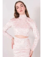 Dámský velurový Top 15570 pudr béžová - BSL