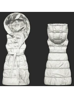 Hrubší oboustranná péřovo-kožešinová vesta v barvě ecru Minority (P3-6035-12)