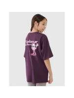 Dívčí tričko oversize s potiskem 4F 4FJRSS25TTSHF2586-50S