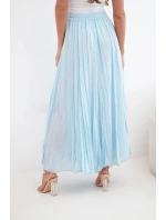 Dámská maxi bavlněná sukně s gumičkou v pase modrá