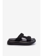 Ozdobené dámské sandály na platformě černé Jestella