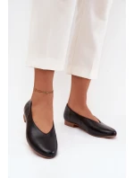 Dámské baleríny z eko kůže na ploché podrážce Černé Olyssia Dámské baleríny z eko kůže na ploché podrážce Černé Olyssia