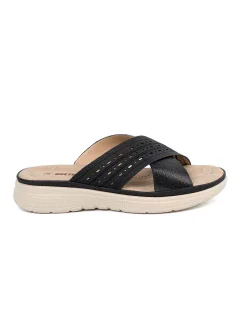 Trendy nazouváky černé dámské platforma