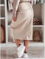 Džínová maxi sukně s rozparkem MIDIWAY béžová FashionStreet CY0479