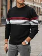 Pánský pruhovaný svetr černý FashionStreet WX2322