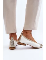 Zazoo 2890 Kožené baleríny bílo-zlaté Zazoo 2890 Kožené baleríny bílo-zlaté