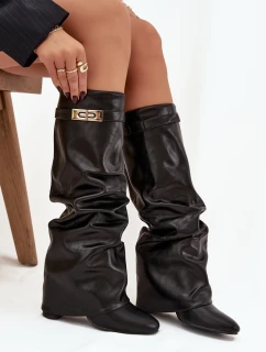 Dámské kotníkové boty Glorine na sloupkovém podpatku – černé