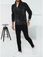 Pánský tmavě šedý svetr FashionStreet WX2237 Pánský tmavě šedý svetr FashionStreet WX2237