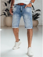 Pánské modré džínové šortky s páskem FashionStreet SX2564
