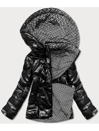 Krátká černá lesklá dámská bunda (W586-1) Krátká černá lesklá dámská bunda (W586-1)