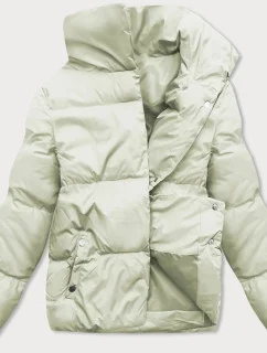 Dámská zimní bunda ve světle azurové barvě s límcem (23062-236)