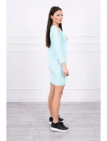 Šaty s potiskem košíku v mátové barvě Šaty s potiskem košíku v mátové barvě