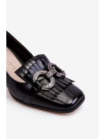Pohodlné lodičky z lakované kůže černé Mercy