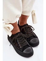 Dámské tenisky s krajkou na platformě Lee Cooper LCW-26-44-4479 Černé