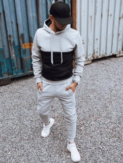 Pánská šedočerná tepláková souprava FashionStreet AX0777