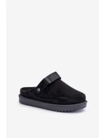 Zateplené dámské pantofle na platformě černé Neliel