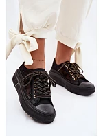 Dámské tenisky s krajkou na platformě Lee Cooper LCW-26-44-4479 Černé