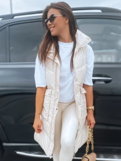 Dámská prošívaná vesta MARIEL ecru FashionStreet TY3014
