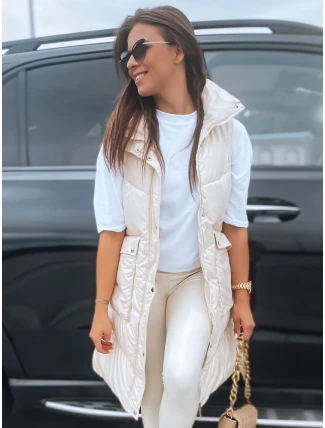 Dámská prošívaná vesta MARIEL ecru FashionStreet TY3014