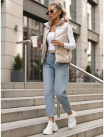 Dámská prošívaná vesta se stojáčkem béžová FashionStreet TY3476